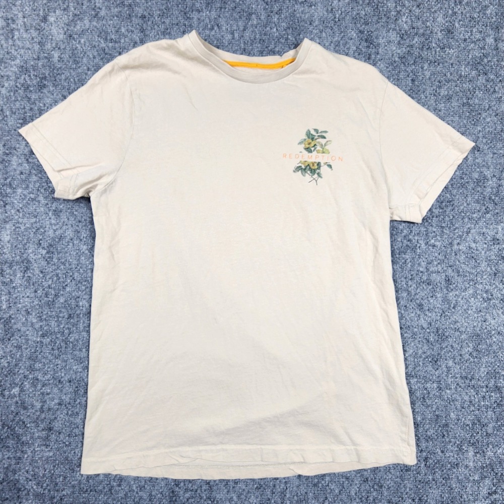 Denim & Flower Ricky Singh Redemption Floral Graphic T-Shirt Mens Medium‎ Tan